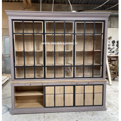 Meuble Vaisselier Style Industriel 6 portes coulissantes