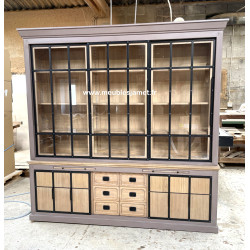 Meuble Vaisselier Style Industriel 6 portes coulissantes