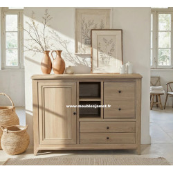 Meuble bas deux portes Style Atelier en chêne