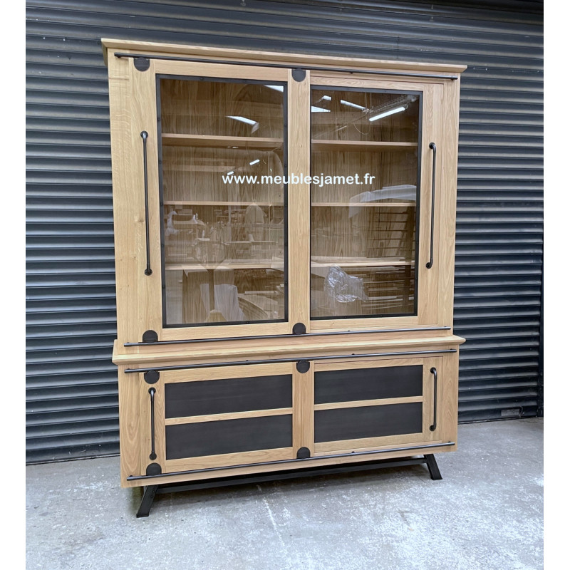 Bibliothèque Style Industriel Chêne et Métal