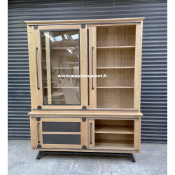 Bibliothèque Style Industriel Chêne et Métal