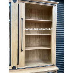 Bibliothèque Style Industriel Chêne et Métal