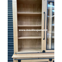 Bibliothèque Style Industriel Chêne et Métal