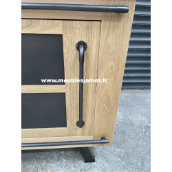 Bibliothèque Style Industriel Chêne et Métal