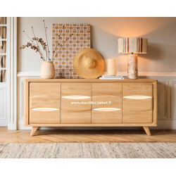 Meuble bas 4 portes Style Contemporain en chêne