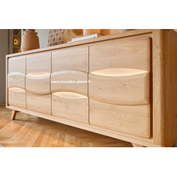 Meuble bas 4 portes Style Contemporain en chêne