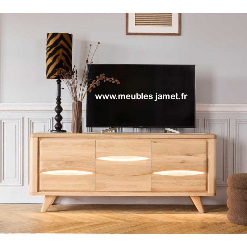 Meuble TV Style Contemporain Chêne 3 portes