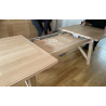 Table de repas style contemporain en chêne 2 allonges