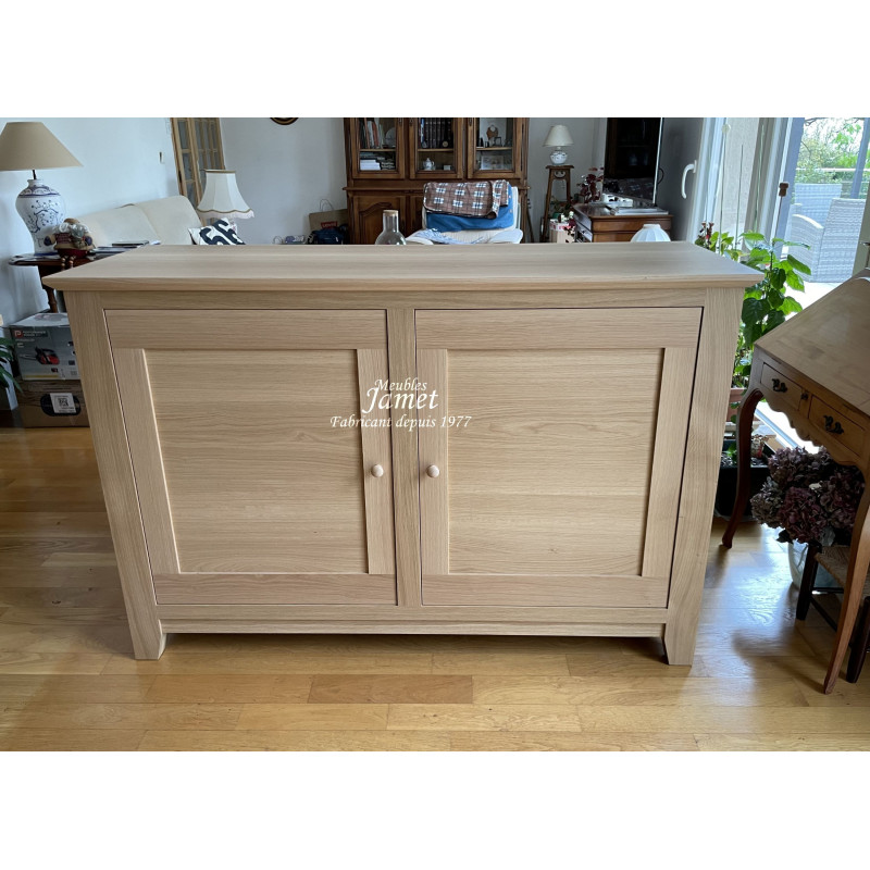 Meuble bas deux portes style contemporain en chêne