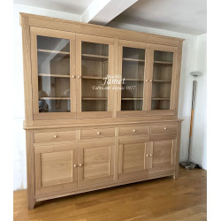 Meuble Deux Corps Vaisselier Style Contemporain en Chêne Massif