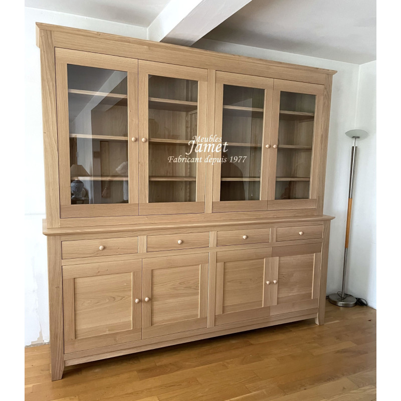 Meuble Deux Corps Vaisselier Style Contemporain en Chêne Massif