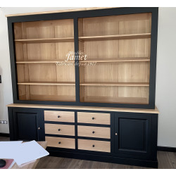 Bibliothèque ouverte style contemporain en chêne