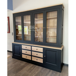 Meuble vaisselier deux corps style contemporain en chêne