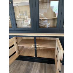 Meuble vaisselier deux corps style contemporain en chêne