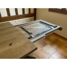 Table de repas en chêne et métal avec une allonge