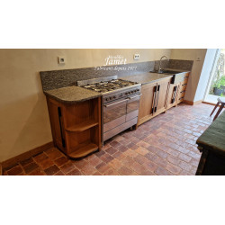 Cuisine Réf. FALAISE fabrication sur mesure chêne et granit