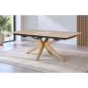 Réf.CBFL PA Table de repas style contemporain en chêne massif avec une allonge
