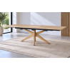 Réf.CBFL PA Table de repas style contemporain en chêne massif avec une allonge