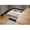Réf.CBFL PA Table de repas style contemporain en chêne massif avec une allonge