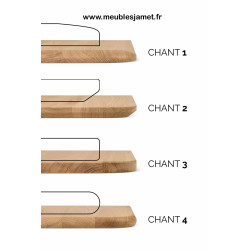 Réf.CBFL PA Table de repas style contemporain en chêne massif avec une allonge