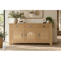 Buffet Enfilade en bois Naturel 3 portes et 3 tiroirs