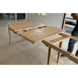 Table ovale fabrication sur mesure en chêne massif 3 allonges