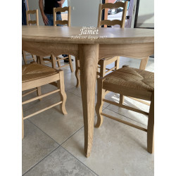 Table ovale fabrication sur mesure en chêne massif 3 allonges