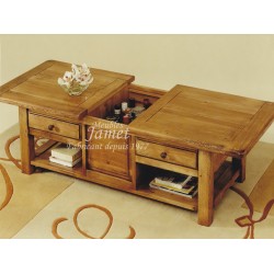 Tables de salon en bois ouverture centrale